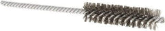 Weiler - 1/2" Diam Helical Stainless Steel Tube Brush - Double Spiral, 0.004" Filament Diam, 2" Brush Length, 5" OAL, 5/32" Diam Shank - Exact Tool & Supply