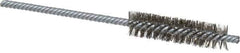 Weiler - 1/2" Diam Helical Stainless Steel Tube Brush - Double Spiral, 0.006" Filament Diam, 2" Brush Length, 5" OAL, 5/32" Diam Shank - Exact Tool & Supply