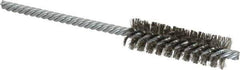 Weiler - 5/8" Diam Helical Stainless Steel Tube Brush - Double Spiral, 0.005" Filament Diam, 2" Brush Length, 5" OAL, 7/32" Diam Shank - Exact Tool & Supply