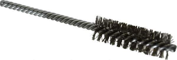 Weiler - 5/8" Diam Helical Stainless Steel Tube Brush - Double Spiral, 0.008" Filament Diam, 2" Brush Length, 5" OAL, 7/32" Diam Shank - Exact Tool & Supply