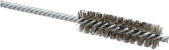 Weiler - 3/4" Diam Helical Stainless Steel Tube Brush - Double Spiral, 0.006" Filament Diam, 2-1/2" Brush Length, 5-1/2" OAL, 1/4" Diam Shank - Exact Tool & Supply