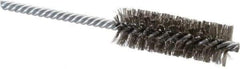 Weiler - 7/8" Diam Helical Stainless Steel Tube Brush - Double Spiral, 0.006" Filament Diam, 2-1/2" Brush Length, 5-1/2" OAL, 1/4" Diam Shank - Exact Tool & Supply
