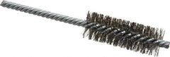 Weiler - 7/8" Diam Helical Stainless Steel Tube Brush - Double Spiral, 0.0104" Filament Diam, 2-1/2" Brush Length, 5-1/2" OAL, 1/4" Diam Shank - Exact Tool & Supply