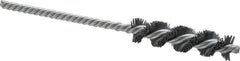 Weiler - 1/2" Diam Helical Nylon Tube Brush - Single Spiral, 0.022" Filament Diam, 2" Brush Length, 5" OAL, 3/16" Diam Shank - Exact Tool & Supply