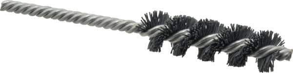 Weiler - 3/4" Diam Helical Nylon Tube Brush - Single Spiral, 0.022" Filament Diam, 2-1/2" Brush Length, 5-1/2" OAL, 1/4" Diam Shank - Exact Tool & Supply