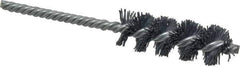 Weiler - 7/8" Diam Helical Nylon Tube Brush - Single Spiral, 0.022" Filament Diam, 2-1/2" Brush Length, 5-1/2" OAL, 1/4" Diam Shank - Exact Tool & Supply