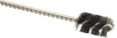 Weiler - 9/16" Diam Helical Steel Tube Brush - 0.005" Filament Diam, 1" Brush Length, 3-1/2" OAL, 3/16" Diam Stainless Steel Shank - Exact Tool & Supply
