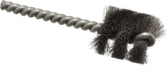 Weiler - 1" Diam Helical Steel Tube Brush - 0.005" Filament Diam, 1" Brush Length, 3-1/2" OAL, 1/4" Diam Stainless Steel Shank - Exact Tool & Supply