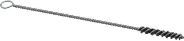 Weiler - 1-1/2" Long x 1/4" Diam Steel Hand Tube Brush - Single Spiral, 7" OAL, 0.006" Wire Diam, 3/32" Shank Diam - Exact Tool & Supply