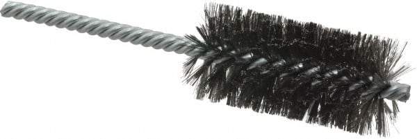 Weiler - 1-1/4" Diam Helical Steel Tube Brush - Double Spiral, 0.006" Filament Diam, 2-1/2" Brush Length, 5-1/2" OAL, 1/4" Diam Shank - Exact Tool & Supply