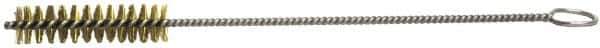 Weiler - 2" Long x 1/2" Diam Stainless Steel Hand Tube Brush - Single Spiral, 8" OAL, 0.006" Wire Diam, 1/8" Shank Diam - Exact Tool & Supply