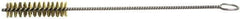 Weiler - 2" Long x 3/8" Diam Stainless Steel Hand Tube Brush - Single Spiral, 8" OAL, 0.006" Wire Diam, 1/8" Shank Diam - Exact Tool & Supply