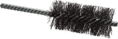 Weiler - 1-1/4" Diam Helical Steel Tube Brush - Double Spiral, 0.0104" Filament Diam, 2-1/2" Brush Length, 5-1/2" OAL, 1/4" Diam Shank - Exact Tool & Supply