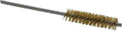 Weiler - 1/2" Diam Helical Brass Tube Brush - Double Spiral, 0.006" Filament Diam, 2" Brush Length, 5" OAL, 5/32" Diam Shank - Exact Tool & Supply