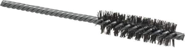 Weiler - 5/8" Diam Helical Steel Tube Brush - Double Spiral, 0.0104" Filament Diam, 2" Brush Length, 5-1/2" OAL, 7/32" Diam Shank - Exact Tool & Supply