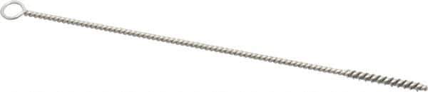 Weiler - 1" Long x 1/8" Diam Steel Hand Tube Brush - Single Spiral, 6" OAL, 0.003" Wire Diam, 3/32" Shank Diam - Exact Tool & Supply