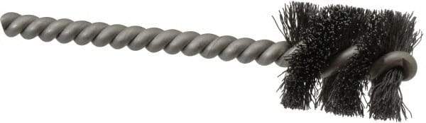 Weiler - 7/8" Diam Helical Steel Tube Brush - 0.008" Filament Diam, 1" Brush Length, 3-1/2" OAL, 7/32" Diam Stainless Steel Shank - Exact Tool & Supply