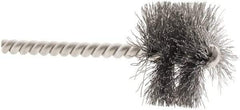 Weiler - 1-1/2" Diam Helical Steel Tube Brush - 0.0104" Filament Diam, 1" Brush Length, 3-1/2" OAL, 1/4" Diam Stainless Steel Shank - Exact Tool & Supply