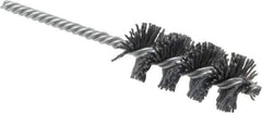 Weiler - 1-1/8" Diam Helical Nylon Tube Brush - Single Spiral, 0.035" Filament Diam, 2-1/2" Brush Length, 5-1/2" OAL, 1/4" Diam Shank - Exact Tool & Supply