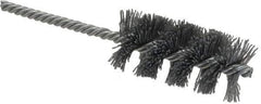 Weiler - 1-1/4" Diam Helical Nylon Tube Brush - Single Spiral, 0.022" Filament Diam, 2-1/2" Brush Length, 5-1/2" OAL, 1/4" Diam Shank - Exact Tool & Supply