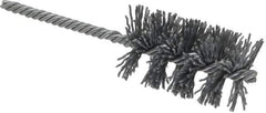 Weiler - 1-1/2" Diam Helical Nylon Tube Brush - Single Spiral, 0.035" Filament Diam, 2-1/2" Brush Length, 5-1/2" OAL, 1/4" Diam Shank - Exact Tool & Supply