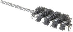 Weiler - 1-1/8" Diam Helical Nylon Tube Brush - Single Spiral, 0.022" Filament Diam, 2-1/2" Brush Length, 5-1/2" OAL, 1/4" Diam Shank - Exact Tool & Supply