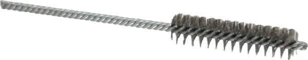 Weiler - 3/8" Diam Helical Steel Tube Brush - Double Spiral, 0.003" Filament Diam, 2" Brush Length, 4" OAL, 1/8" Diam Shank - Exact Tool & Supply