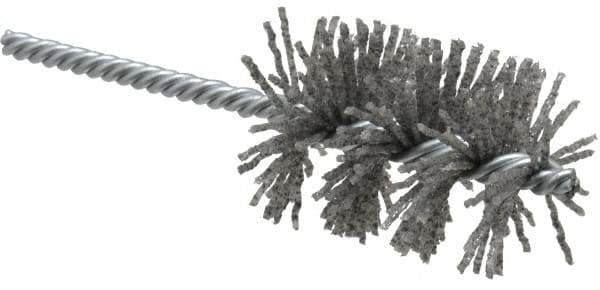 Weiler - 1-3/4" Diam Helical Nylon Tube Brush - Single Spiral, 0.06" Filament Diam, 2-1/2" Brush Length, 5-1/2" OAL, 1/4" Diam Shank - Exact Tool & Supply