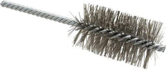 Weiler - 1-1/2" Diam Helical Stainless Steel Tube Brush - Double Spiral, 0.014" Filament Diam, 2-1/2" Brush Length, 5-1/2" OAL, 1/4" Diam Shank - Exact Tool & Supply