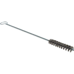 Weiler - 3/8" Diam Helical Stainless Steel Tube Brush - Single Spiral, 0.004" Filament Diam, 2" Brush Length, 8" OAL, 1/8" Diam Galvanized Steel Shank - Exact Tool & Supply
