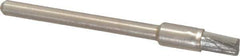 Weiler - 3/16" Brush Diam, Crimped, End Brush - 1/8" Diam Shank, 37,000 Max RPM - Exact Tool & Supply