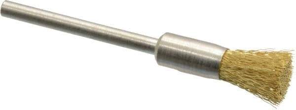 Weiler - 1/4" Brush Diam, Crimped, End Brush - 1/8" Diam Shank, 37,000 Max RPM - Exact Tool & Supply