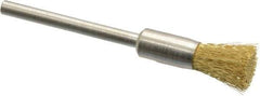 Weiler - 1/4" Brush Diam, Crimped, End Brush - 1/8" Diam Shank, 37,000 Max RPM - Exact Tool & Supply