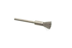 Weiler - 1/4" Brush Diam, Crimped, End Brush - 1/8" Diam Shank, 37,000 Max RPM - Exact Tool & Supply