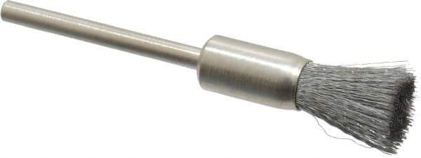 Weiler - 5/16" Brush Diam, Crimped, End Brush - 1/8" Diam Shank, 25,000 Max RPM - Exact Tool & Supply