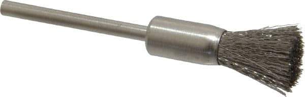 Weiler - 5/16" Brush Diam, Crimped, End Brush - 1/8" Diam Shank, 25,000 Max RPM - Exact Tool & Supply
