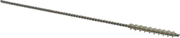 Weiler - 0.135" Diam Helical Nylon Tube Brush - 0.012" Filament Diam, 1" Brush Length, 4" OAL, 0.075" Diam Shank - Exact Tool & Supply