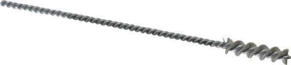Weiler - 0.26" Diam Helical Nylon Tube Brush - 0.012" Filament Diam, 1" Brush Length, 5" OAL, 0.115" Diam Shank - Exact Tool & Supply