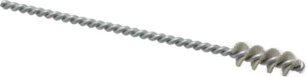 Weiler - 0.385" Diam Helical Nylon Tube Brush - 0.012" Filament Diam, 1" Brush Length, 5" OAL, 0.147" Diam Shank - Exact Tool & Supply