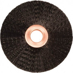 Weiler - 3" OD, 1/2" Arbor Hole, Nylon Wheel Brush - 3/8" Face Width, 1" Trim Length, 0.01" Filament Diam, 20,000 RPM - Exact Tool & Supply