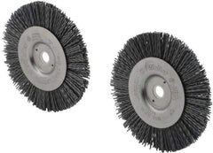 Weiler - 4" OD, 1/2" Arbor Hole, Nylon Wheel Brush - 1/2" Face Width, 7/8" Trim Length, 0.035" Filament Diam, 6,000 RPM - Exact Tool & Supply