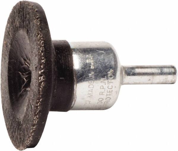 Weiler - 1-3/4" Brush Diam, Encapsulated, Crimped, Flared End Brush - 1/4" Diam Shank, 25,000 Max RPM - Exact Tool & Supply