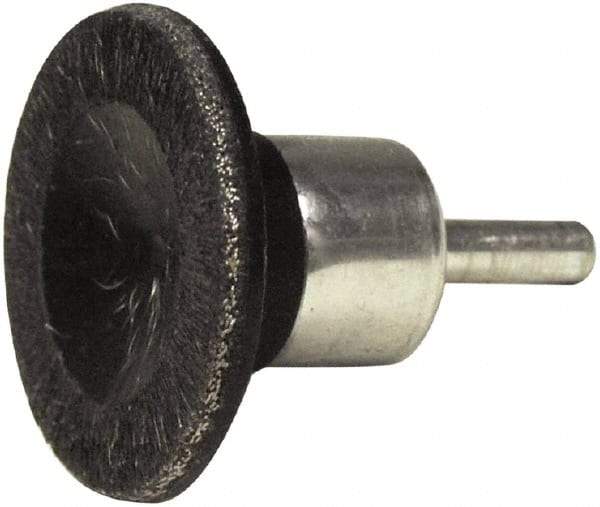 Weiler - 1-3/4" Brush Diam, Encapsulated, Crimped, Flared End Brush - 1/4" Diam Shank, 25,000 Max RPM - Exact Tool & Supply