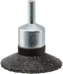 Weiler - 2" Brush Diam, Encapsulated, Crimped, Flared End Brush - 1/4" Diam Shank, 20,000 Max RPM - Exact Tool & Supply