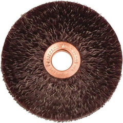 Weiler - 3" OD, 1/2" Arbor Hole, Crimped Steel Wheel Brush - 1/4" Face Width, 1" Trim Length, 0.0118" Filament Diam, 20,000 RPM - Exact Tool & Supply