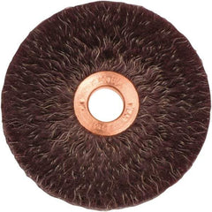 Weiler - 3" OD, 1/2" Arbor Hole, Crimped Steel Wheel Brush - 1/4" Face Width, 1" Trim Length, 0.014" Filament Diam, 20,000 RPM - Exact Tool & Supply