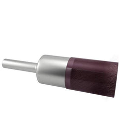 Weiler - 1/2" Brush Diam, Encapsulated, Crimped, End Brush - 1/4" Diam Shank, 18,000 Max RPM - Exact Tool & Supply