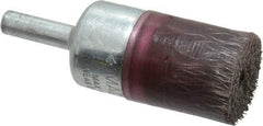 Weiler - 3/4" OD, 1/4" Shank Diam, Crimped Steel Wheel Brush - 7/8" Trim Length, 0.0104" Filament Diam, 20,000 RPM - Exact Tool & Supply