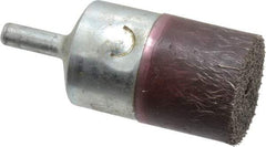 Weiler - 1" OD, 1/4" Shank Diam, Crimped Steel Wheel Brush - 7/8" Trim Length, 0.0104" Filament Diam, 14,000 RPM - Exact Tool & Supply