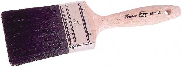 Weiler - 3" Flat Hog Wall Brush - 3-1/4" Bristle Length, 10" Wood Beavertail Handle - Exact Tool & Supply